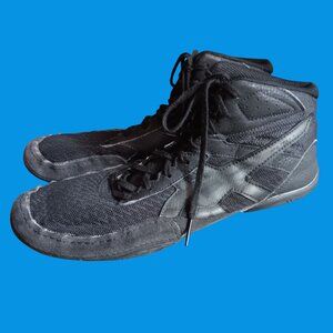 Asics Matflex 6 Wrestling Shoes Men's 9.5 Triple All Black 1081A035 Combat MMA